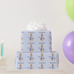 Papel De Presente Personalize o nome da criança Peter First Birthday<br><div class="desc">Personalize este Peter,  o design de Primeiro Aniversário do Coelho com o nome do seu filho.</div>