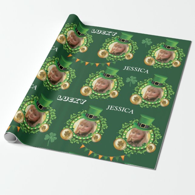 Papel De Presente Personalize o nome e a Rua fotográfica. (Desenrolado)