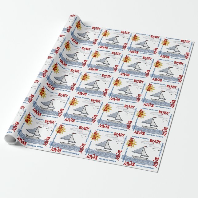 Papel De Presente Personalize o seu veleiro (Desenrolado)
