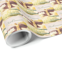 Papel De Presente Personalize, Parabéns pela Primeira Comunhão