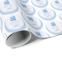 Personalize, pomba do batismo adulto em azul