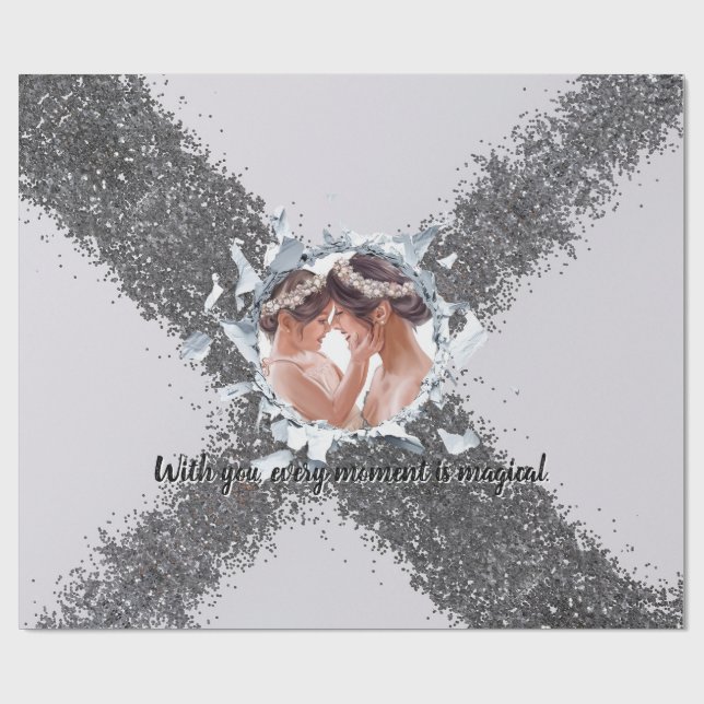 PAPEL DE PRESENTE PERSONALIZE TEXTO E IMAGEM  (Aberto)
