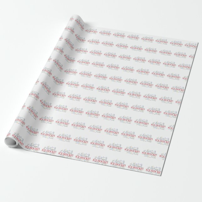 Papel De Presente Personalize, treinador de hóquei no gelo Obrigado  (Desenrolado)