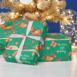 Papel De Presente personalized baby's firts christmas, Custom Name