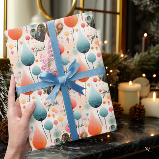 Papel De Presente Personalized Balloon Celebration, Photos & Names