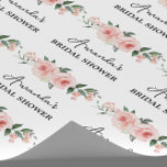 Papel De Presente Personalized Bridal shower  Floral Wrapping Paper<br><div class="desc">Add a touch of elegance and personal charm to your bridal shower gifts with our Personalized Bridal Shower Pink Floral Wrapping Paper. This exquisite wrapping paper is designed to celebrate the joyous occasion of a bridal shower, featuring delicate floral patterns in lovely shades of pink that exude romance and sophistication....</div>