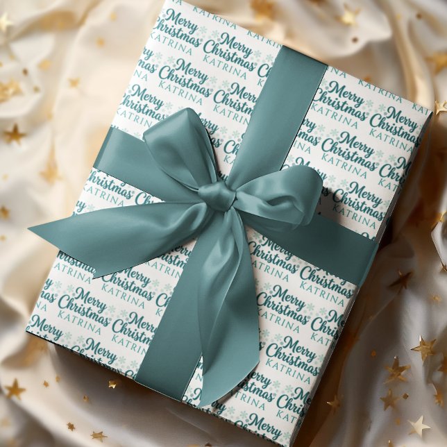 Papel De Presente Personalized Christmas Wrapping Paper (Celebrate someone special this holiday with this beautiful personalized Christmas wrapping paper! )