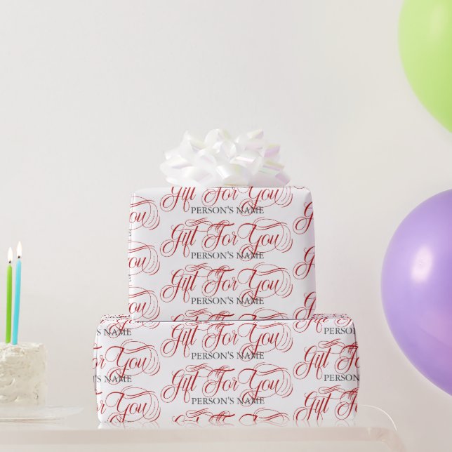 Papel De Presente Personalized Gift For You Retro Typography Pattern (Presentes para festas)