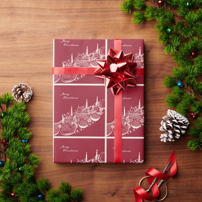 Papel De Presente Personalized Merry Christmas Table Minimal Design  (Presente de Natal)