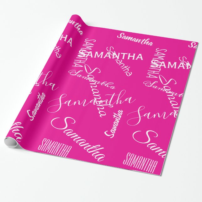 Papel De Presente Personalized Name Custom  (Desenrolado)