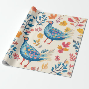 Papel De Presente Peru Colorido de Outono com Tons Quentes