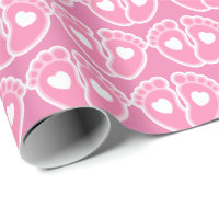 Pés-Bebê Rosa e Corações Novo Padrão-Bebê