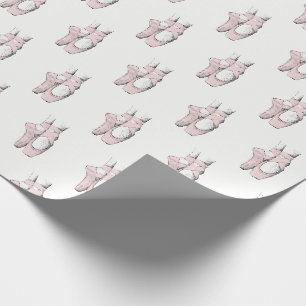Papel De Presente Pés de Bailarina na Ponta #1 Rosa Claro