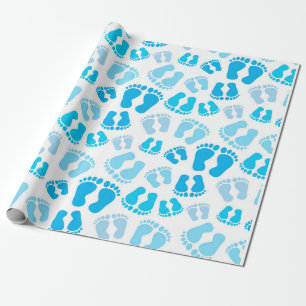 Papel De Presente Pés de bebê menino