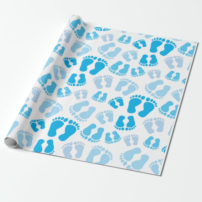 Papel De Presente Pés de bebê menino (Desenrolado)