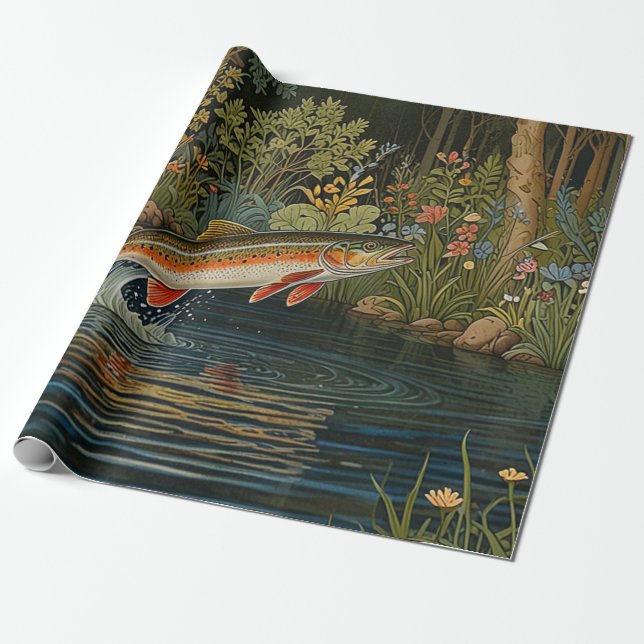 Papel De Presente Pesca de peixes rústicos pesca com isca artificial (Desenrolado)