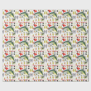 Papel De Presente Pescar soprava o Natal com Peixes do Papai Noel