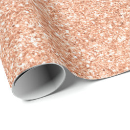 Papel De Presente Pêssego brilhante de coral delicado com rosa Blush
