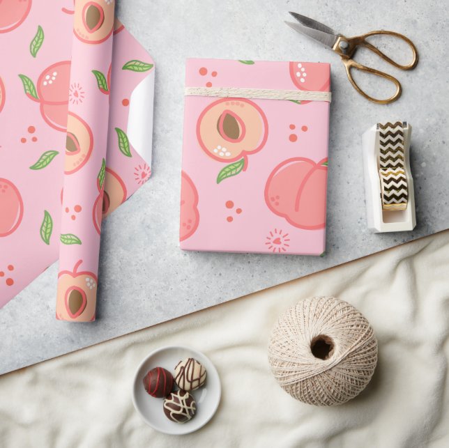 Papel De Presente Pêssego de Verão doce (Artesanato)