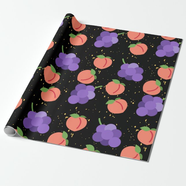 Papel De Presente pêssego, padrão de pêssego (Desenrolado)