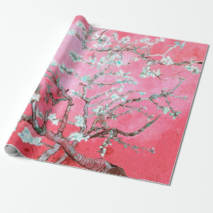 Papel De Presente Pêssegos Van Gogh Flores de Amendoeira