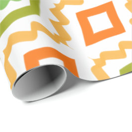 Papel De Presente Pessegueiro Laranja E Verde