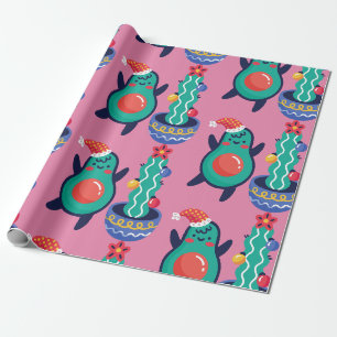 Papel De Presente péssimo natal avocado xmas cactus
