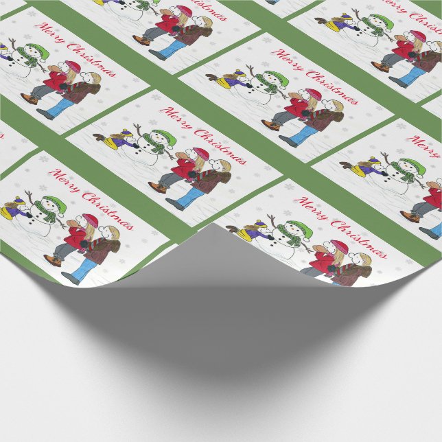 Papel De Presente Pessoas de Lizzy Snowman - Livro verde (Ponta)