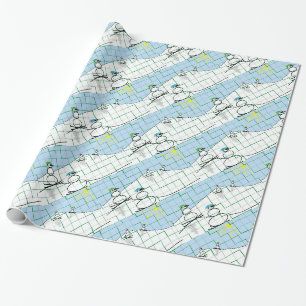 Papel De Presente Pessoas de neve de esqui