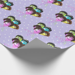 Papel De Presente Pessoas engraçadas balões de aniversário em Bolinh