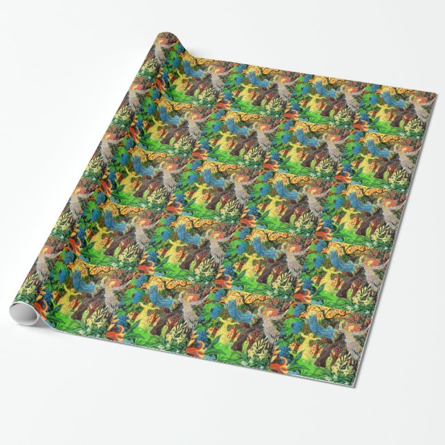 Papel De Presente pessoas fadas na floresta (Desenrolado)