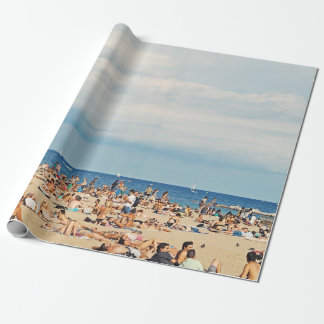 Papel De Presente Pessoas na praia de areia castanha