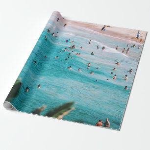 Papel De Presente Pessoas nadando na praia