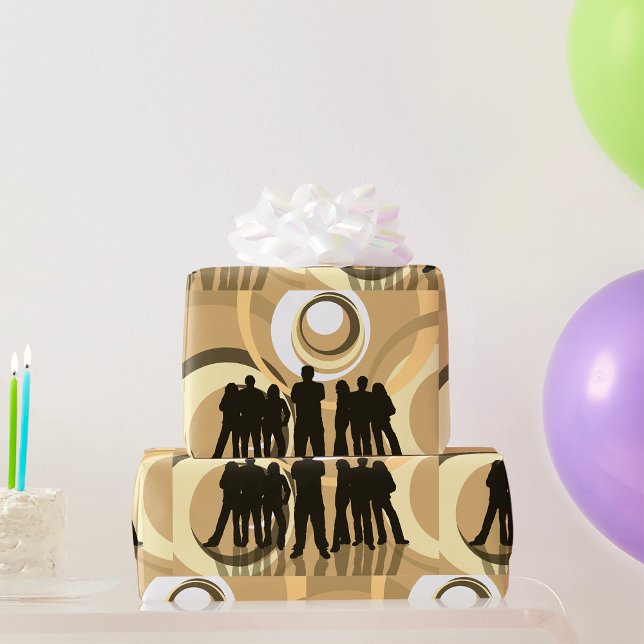 Papel De Presente Pessoas retrorreflectoras com Círculos Abstrato (Criador carregado)