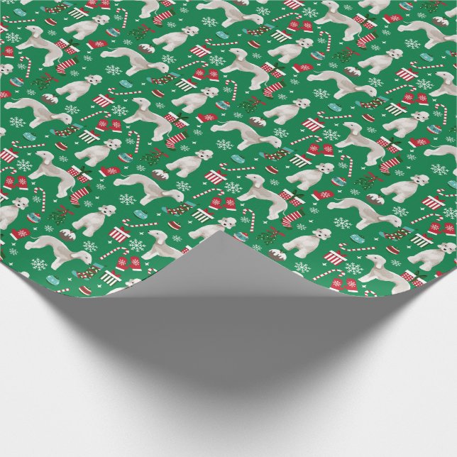 Papel De Presente Pet de Natal de Cão de Bedlington Terrier (Ponta)