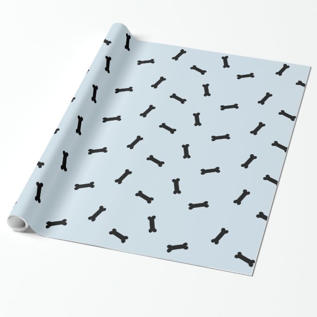 Papel De Presente Pet Gift Wrap e Black Dog Bones (Desenrolado)