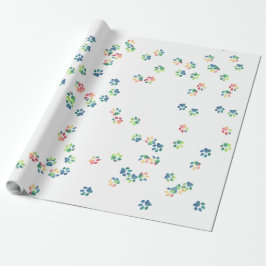 Papel De Presente Pet Paw Imprime Em Todo Lugar