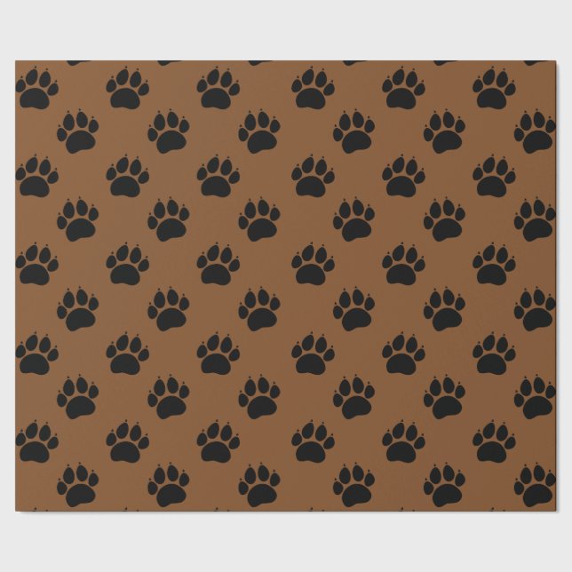 Papel De Presente Pet Paw Pattern On Brown Wraprap Paper (Pet Paw Pa (Barra)