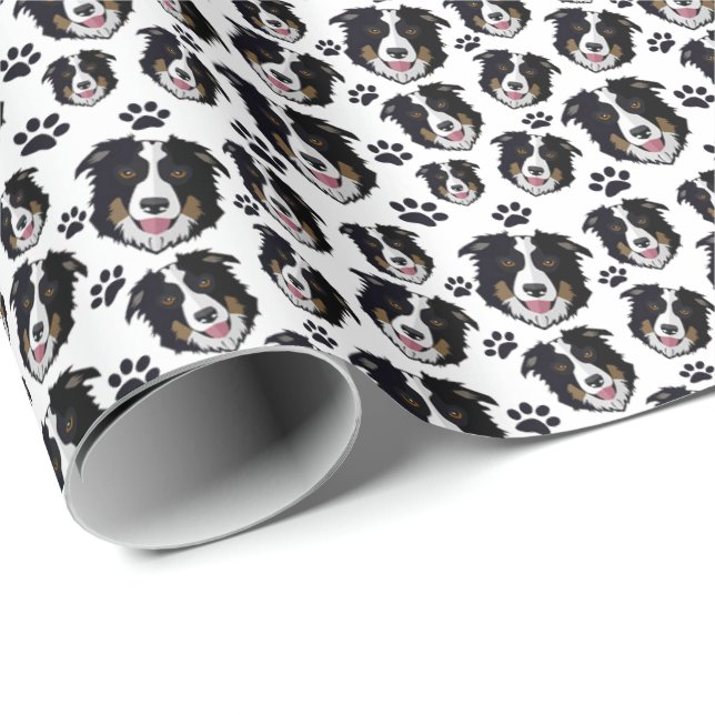 Papel De Presente Pet Puppy Cão-de-Cão-de-Coca-Collie (Ponta do rolo)