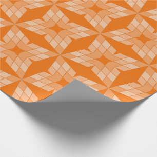 Papel de Presente - Pétalas de Diamante em Laranja