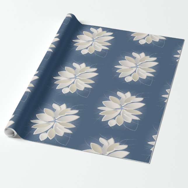 Papel De Presente pétalas de pedra branca (Desenrolado)