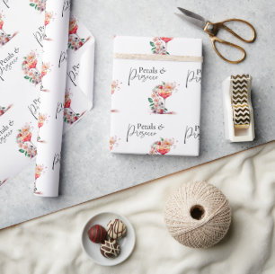 Papel De Presente Pétalas e Prosecco Floral Brunch de Chá de Noiva