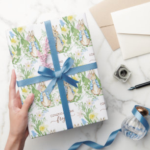 Papel De Presente Peter, o Chá de fraldas de Páscoa do Primavera de