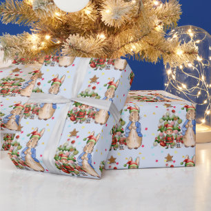 Papel De Presente Peter o Coelho com Elf e árvore de Natal