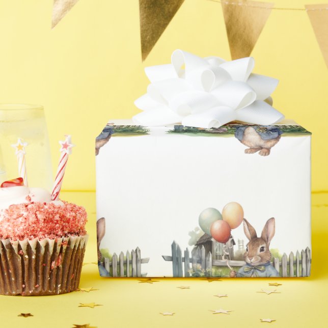 Papel De Presente Peter, os balões do coelho (Festa de aniversário)