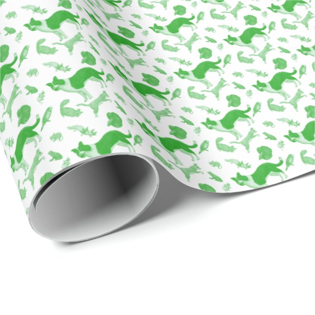 Papel De Presente Pets on Parade (Green) (Ponta do rolo)