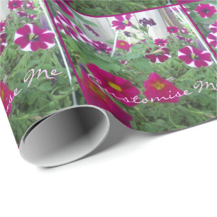 Papel De Presente Petunias Rosa