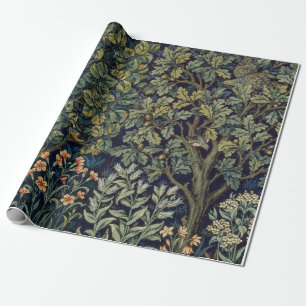 Papel De Presente Pheasant Pássaro Árvore Floresta William Morris