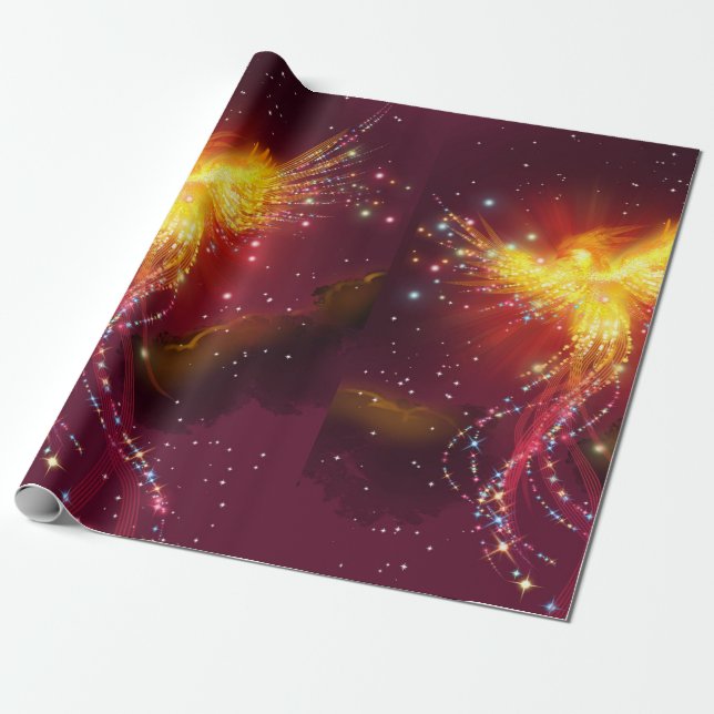 Papel De Presente Phoenix em vôo (Desenrolado)