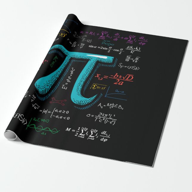 Papel De Presente Pi Day Math Equation Mathemer Student (Desenrolado)